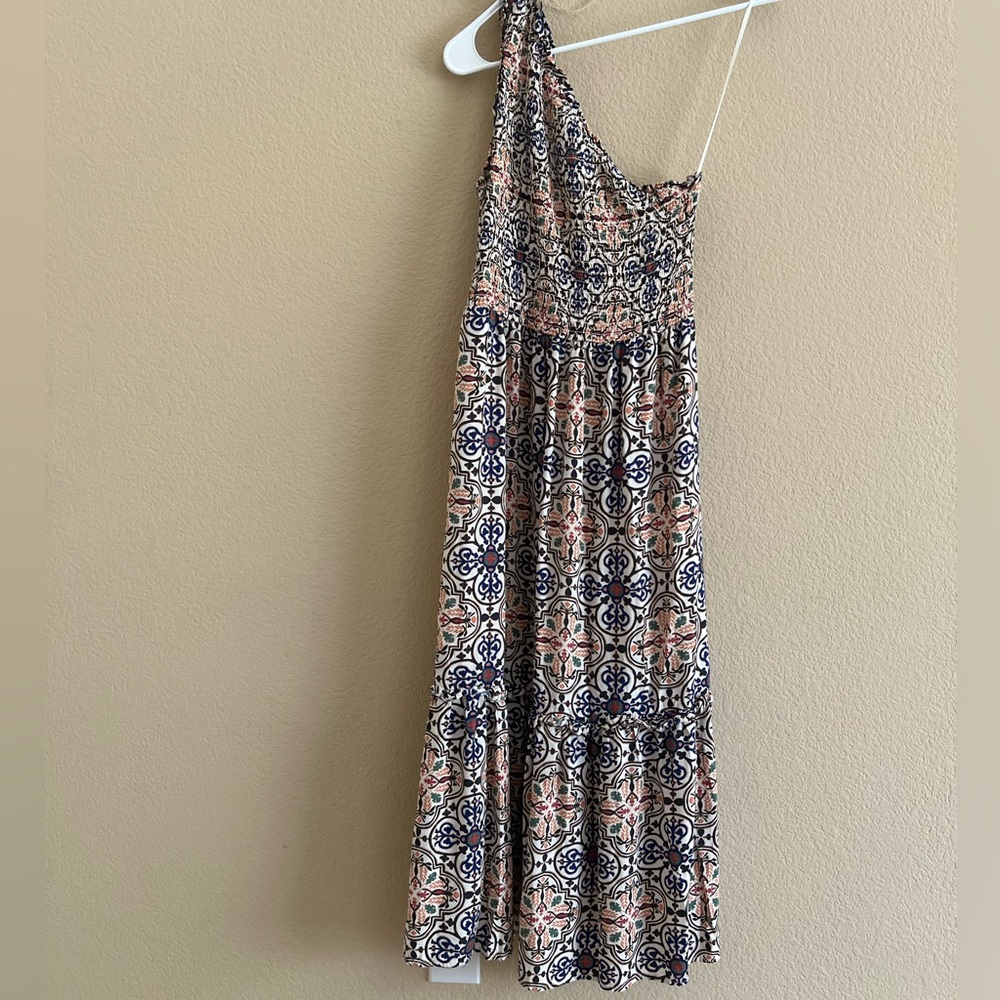 KNOX ROSE One Shoulder Tile Pattern Dress, Size XS